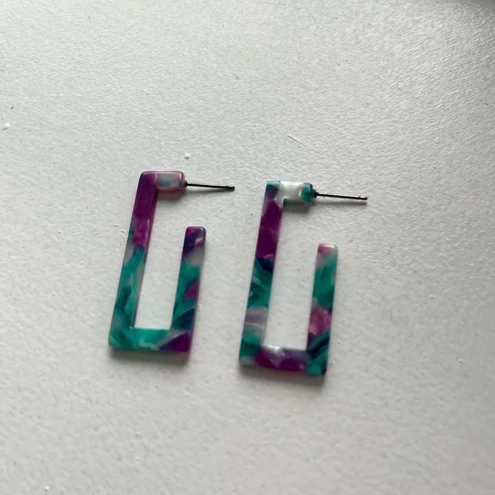 Rectangle acrylic earrings